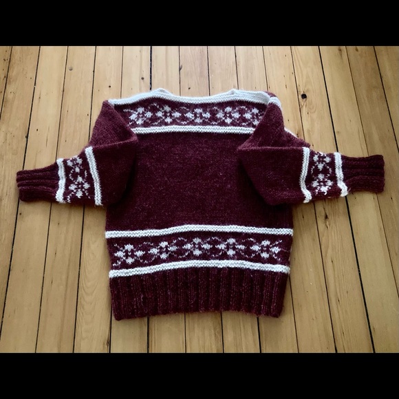 Vintage hand knit wool ski sweater - Picture 2 of 5